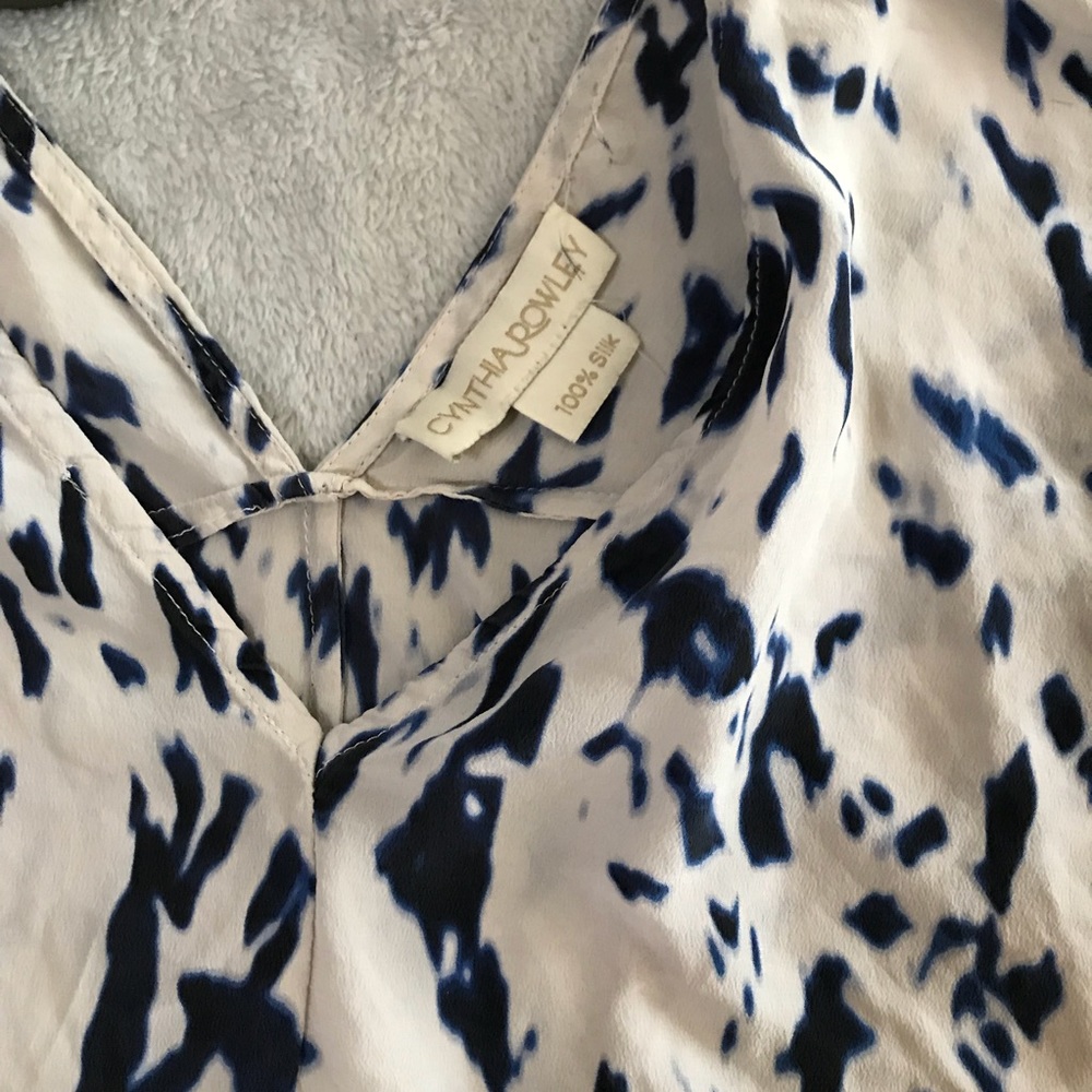 Cynthia Rowley silk watercolor blouse size S - Picture 3 of 4